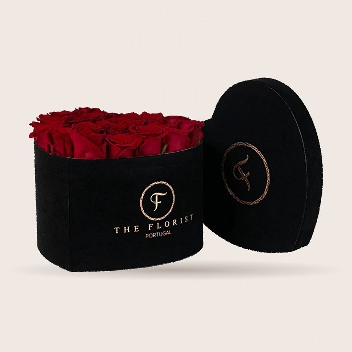 Passion XL com rosas vermelhas em caixa de veludo preto | The Florist Portugal