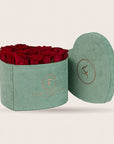 Passion XL com rosas vermelhas em caixa de veludo verde | The Florist Portugal